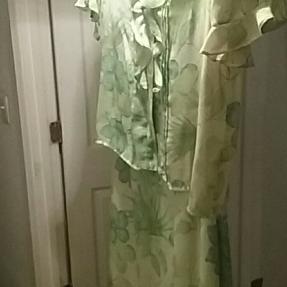 Green floral dress